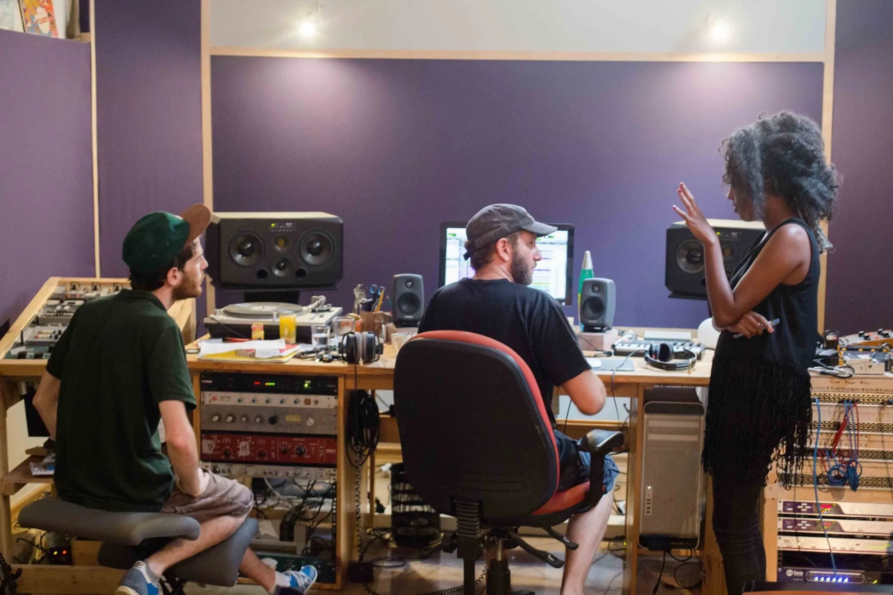 Yuvi Gerstein in the studio with Oshi Masala and Peter Spacey